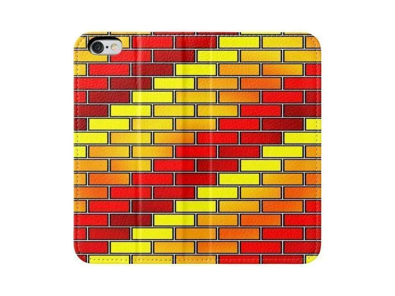 iPhone Wallets-BRICK WALL #2 iPhone Wallets-Reds & Oranges & Yellows-from COLORADDICTED.COM-