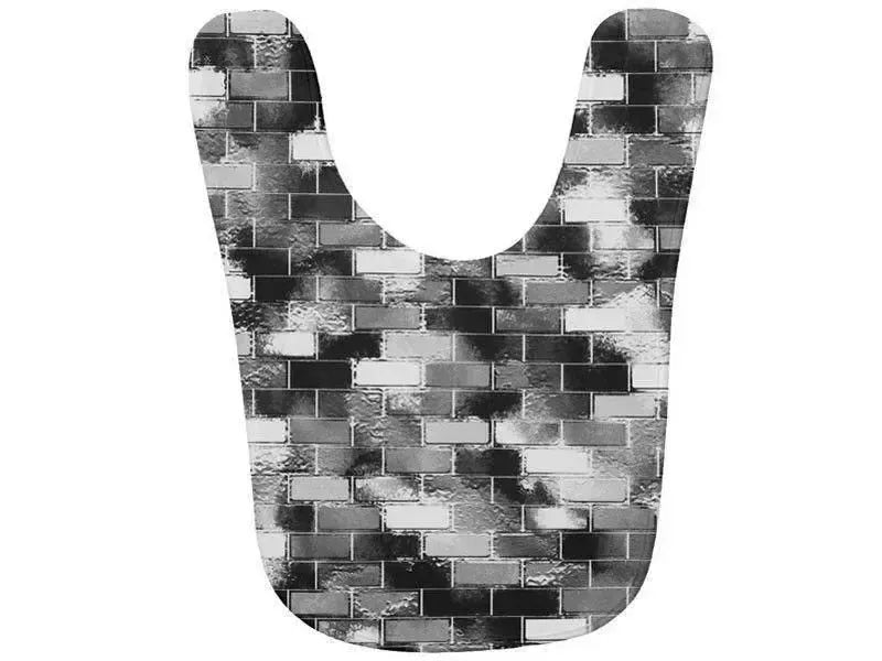 Baby Bibs-BRICK WALL SMUDGED Baby Bibs-Black, Grays & White-from COLORADDICTED.COM-