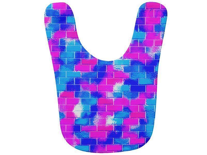Baby Bibs-BRICK WALL SMUDGED Baby Bibs-Blues &amp; Fuchsias-from COLORADDICTED.COM-