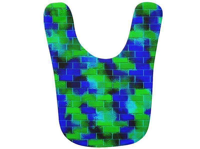 Baby Bibs-BRICK WALL SMUDGED Baby Bibs-Blues &amp; Greens-from COLORADDICTED.COM-
