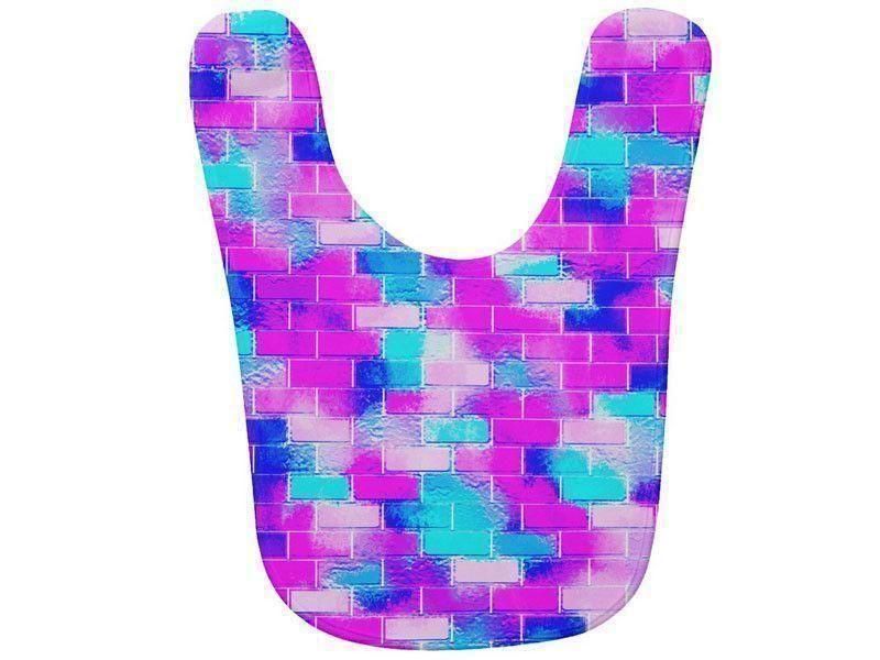 Baby Bibs-BRICK WALL SMUDGED Baby Bibs-Blues, Purples, Fuchsias &amp; Pinks-from COLORADDICTED.COM-