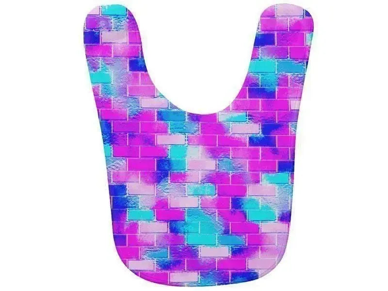 Baby Bibs-BRICK WALL SMUDGED Baby Bibs-Blues, Purples, Fuchsias & Pinks-from COLORADDICTED.COM-