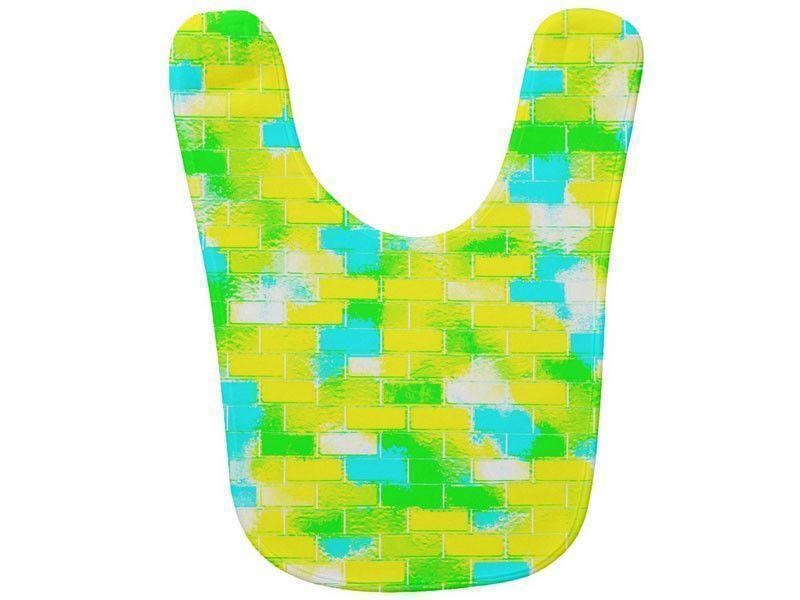Baby Bibs-BRICK WALL SMUDGED Baby Bibs-Greens, Yellows &amp; Light Blues-from COLORADDICTED.COM-