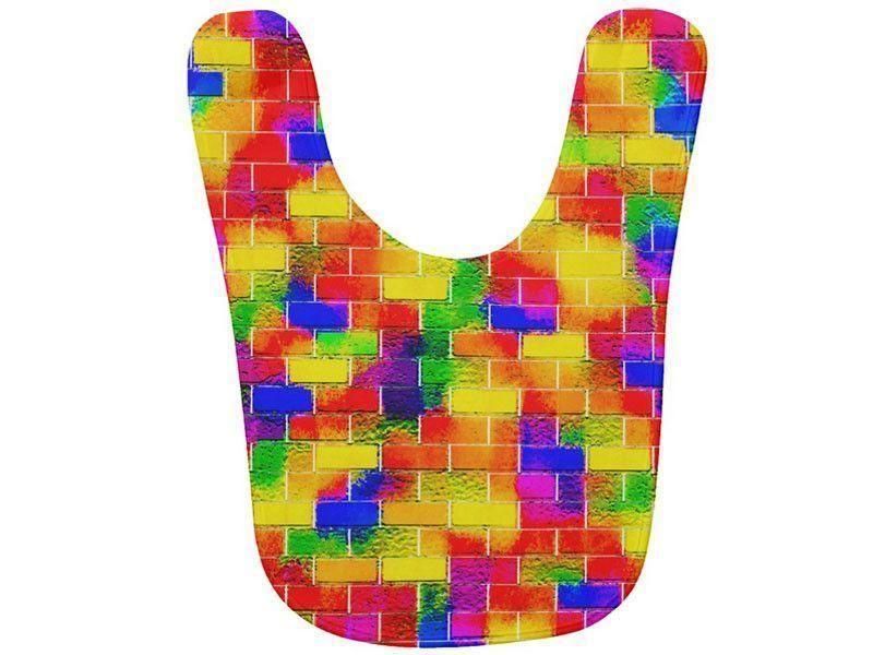 Baby Bibs-BRICK WALL SMUDGED Baby Bibs-Multicolor Bright-from COLORADDICTED.COM-