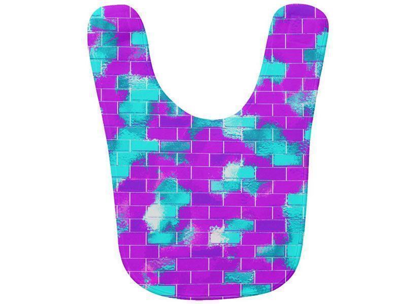Baby Bibs-BRICK WALL SMUDGED Baby Bibs-Purples, Violets &amp; Turquoises-from COLORADDICTED.COM-