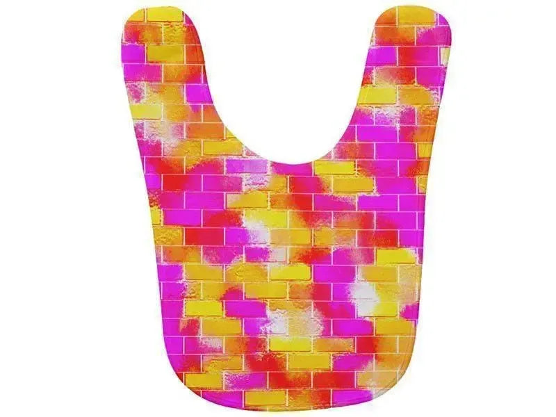 Baby Bibs-BRICK WALL SMUDGED Baby Bibs-Reds, Oranges, Yellows & Fuchsias-from COLORADDICTED.COM-