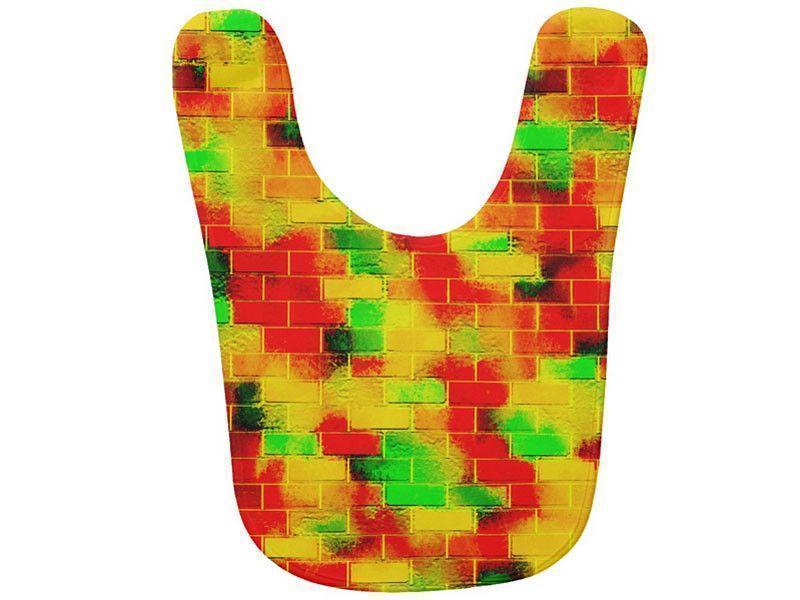 Baby Bibs-BRICK WALL SMUDGED Baby Bibs-Reds, Oranges, Yellows &amp; Greens-from COLORADDICTED.COM-