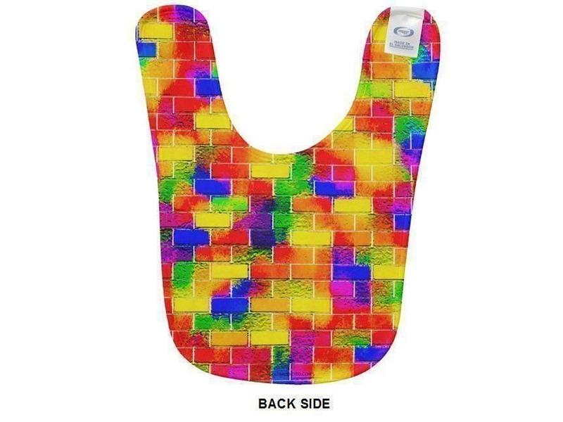 Baby Bibs-BRICK WALL SMUDGED Baby Bibs-Multicolor Bright-from COLORADDICTED.COM-