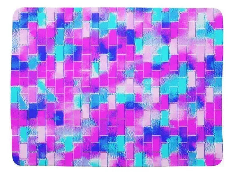 Baby Blankets-BRICK WALL SMUDGED Baby Blankets-Blues, Purples, Fuchsias & Pinks-from COLORADDICTED.COM-