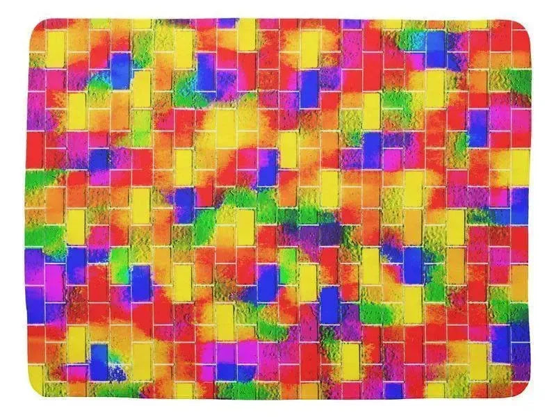 Baby Blankets-BRICK WALL SMUDGED Baby Blankets-Multicolor Bright-from COLORADDICTED.COM-