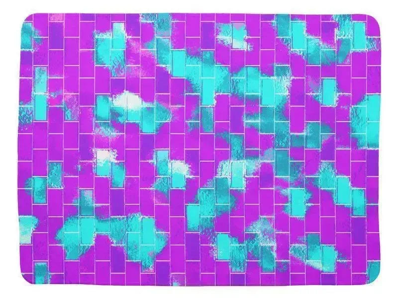 Baby Blankets-BRICK WALL SMUDGED Baby Blankets-Purples, Violets & Turquoises-from COLORADDICTED.COM-