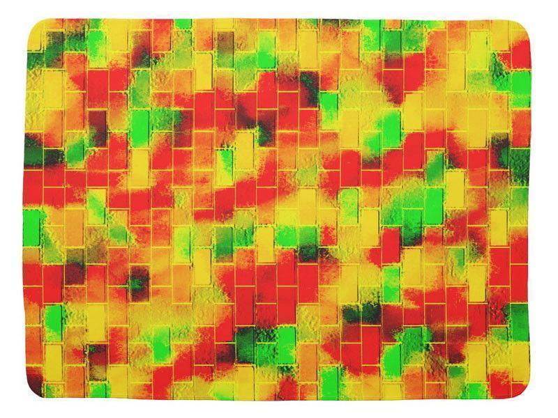 Baby Blankets-BRICK WALL SMUDGED Baby Blankets-Reds, Oranges, Yellows &amp; Greens-from COLORADDICTED.COM-