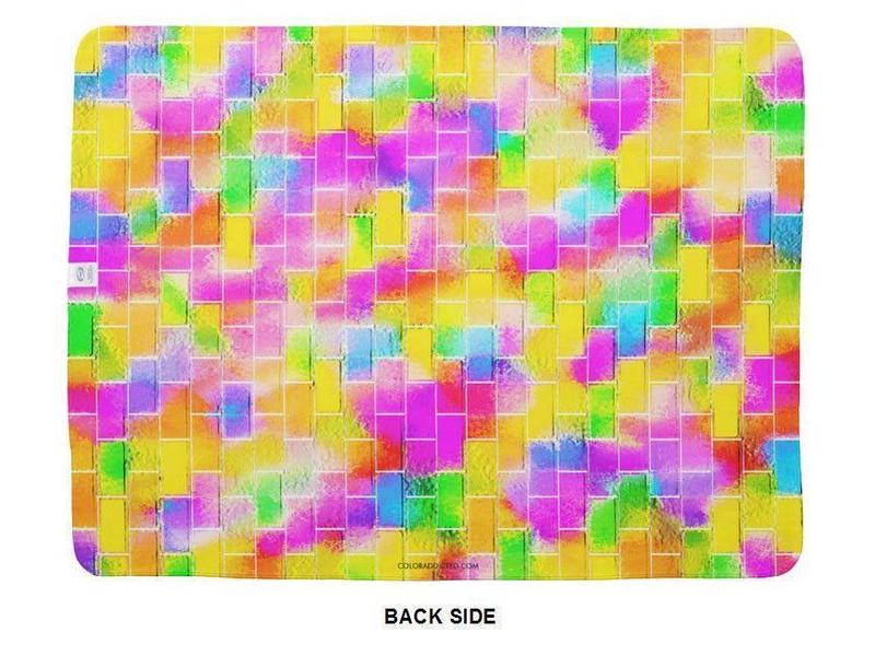 Baby Blankets-BRICK WALL SMUDGED Baby Blankets-Multicolor Light-from COLORADDICTED.COM-