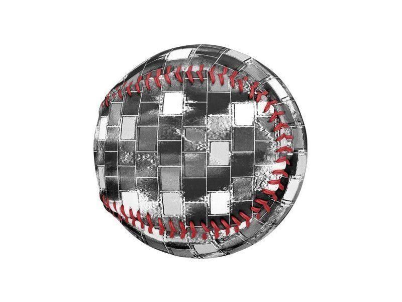 Baseballs-BRICK WALL SMUDGED Baseballs-Black &amp; Grays &amp; White-from COLORADDICTED.COM-