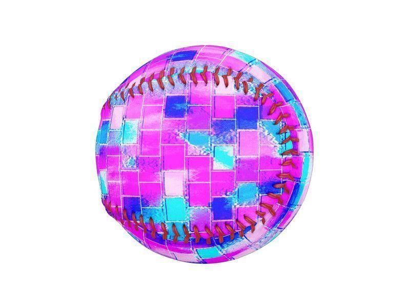 Baseballs-BRICK WALL SMUDGED Baseballs-Blues &amp; Purples &amp; Fuchsias &amp; Pinks-from COLORADDICTED.COM-