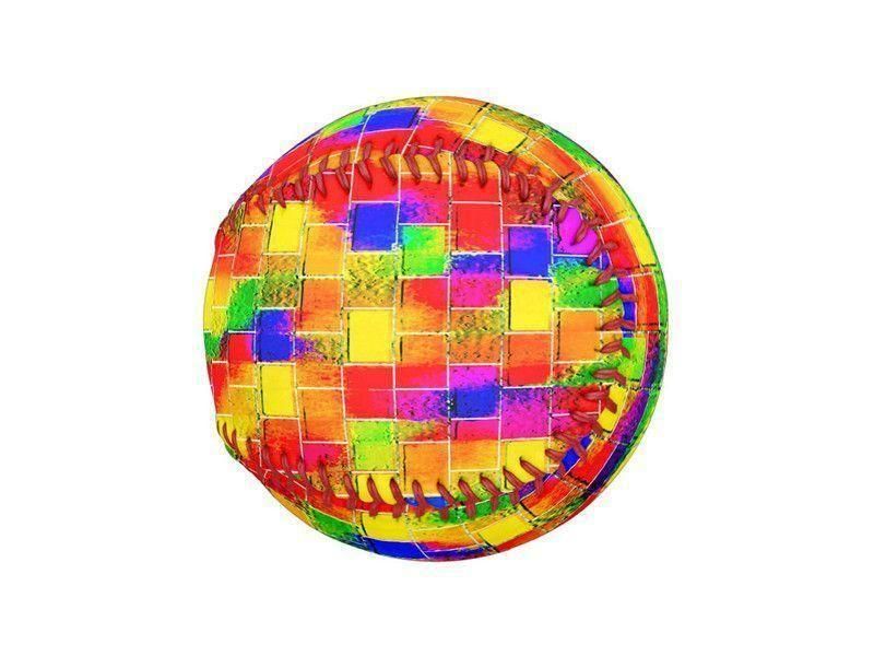 Baseballs-BRICK WALL SMUDGED Baseballs-Multicolor Bright-from COLORADDICTED.COM-