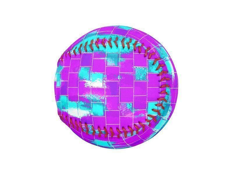 Baseballs-BRICK WALL SMUDGED Baseballs-Purples &amp; Violets &amp; Turquoises-from COLORADDICTED.COM-