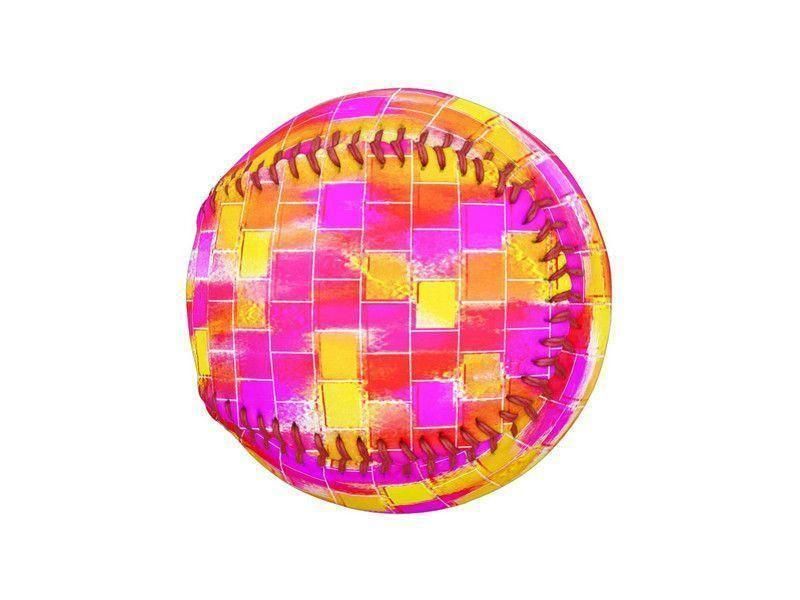 Baseballs-BRICK WALL SMUDGED Baseballs-Reds &amp; Oranges &amp; Yellows &amp; Fuchsias-from COLORADDICTED.COM-