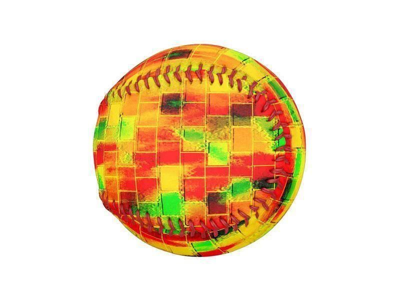 Baseballs-BRICK WALL SMUDGED Baseballs-Reds &amp; Oranges &amp; Yellows &amp; Greens-from COLORADDICTED.COM-