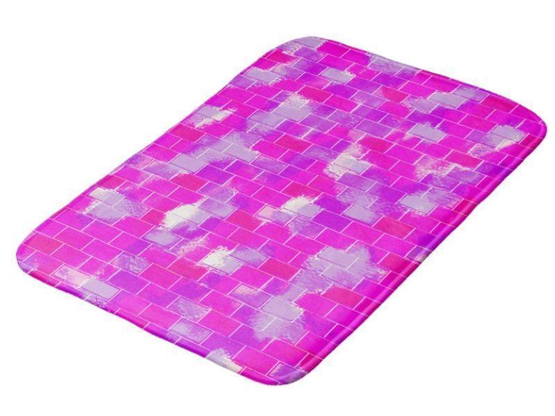 Bath Mats-BRICK WALL SMUDGED Bath Mats-Purples, Violets &amp; Fuchsias-from COLORADDICTED.COM-