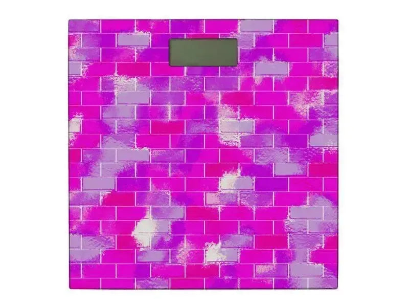 Bathroom Scales-BRICK WALL SMUDGED Bathroom Scales-Purples, Violets & Fuchsias-from COLORADDICTED.COM-