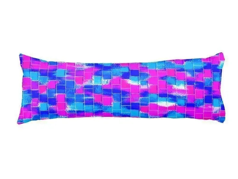 Body Pillows - Dakimakuras-BRICK WALL SMUDGED Body Pillows - Dakimakuras-Blues & Fuchsias-from COLORADDICTED.COM-