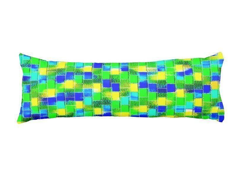 Body Pillows - Dakimakuras-BRICK WALL SMUDGED Body Pillows - Dakimakuras-Blues &amp; Greens &amp; Yellows-from COLORADDICTED.COM-