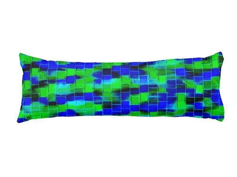 Body Pillows - Dakimakuras-BRICK WALL SMUDGED Body Pillows - Dakimakuras-Blues &amp; Greens-from COLORADDICTED.COM-