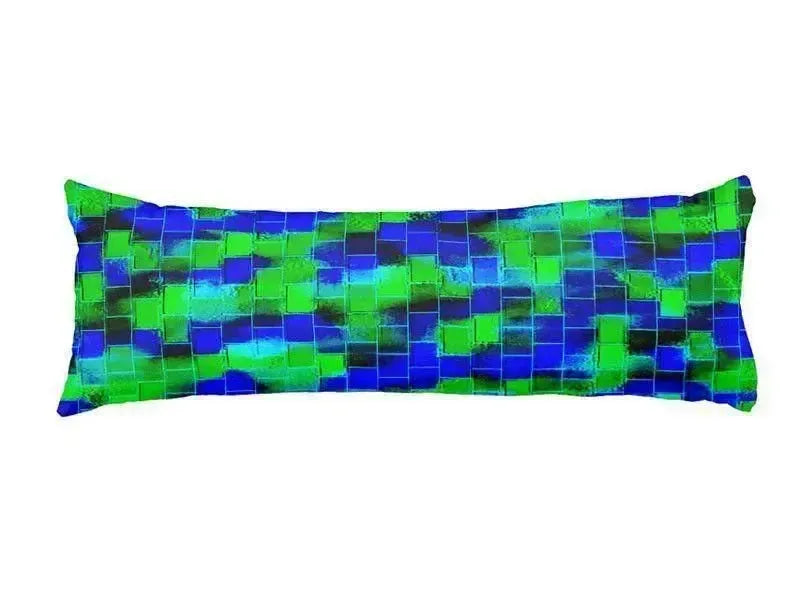Body Pillows - Dakimakuras-BRICK WALL SMUDGED Body Pillows - Dakimakuras-Blues & Greens-from COLORADDICTED.COM-