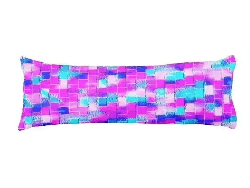 Body Pillows - Dakimakuras-BRICK WALL SMUDGED Body Pillows - Dakimakuras-Blues & Purples & Fuchsias & Pinks-from COLORADDICTED.COM-