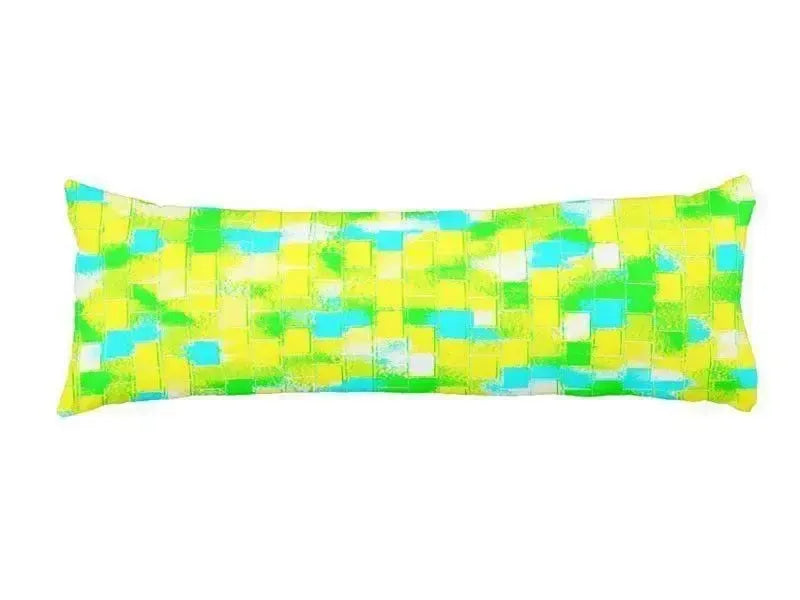 Body Pillows - Dakimakuras-BRICK WALL SMUDGED Body Pillows - Dakimakuras-Greens & Yellows & Light Blues-from COLORADDICTED.COM-