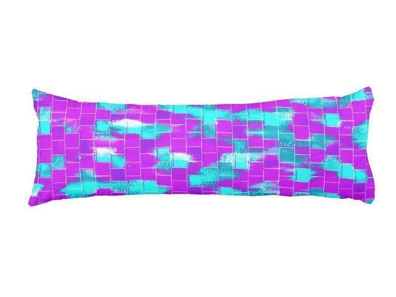 Body Pillows - Dakimakuras-BRICK WALL SMUDGED Body Pillows - Dakimakuras-Purples &amp; Violets &amp; Turquoises-from COLORADDICTED.COM-