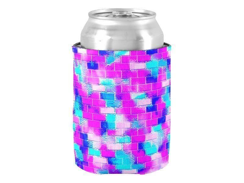 Can Cooler Sleeves – Can Koozies-BRICK WALL SMUDGED Bottle &amp; Can Cooler Sleeves – Bottle &amp; Can Koozies-Blues &amp; Purples &amp; Fuchsias &amp; Pinks-from COLORADDICTED.COM-
