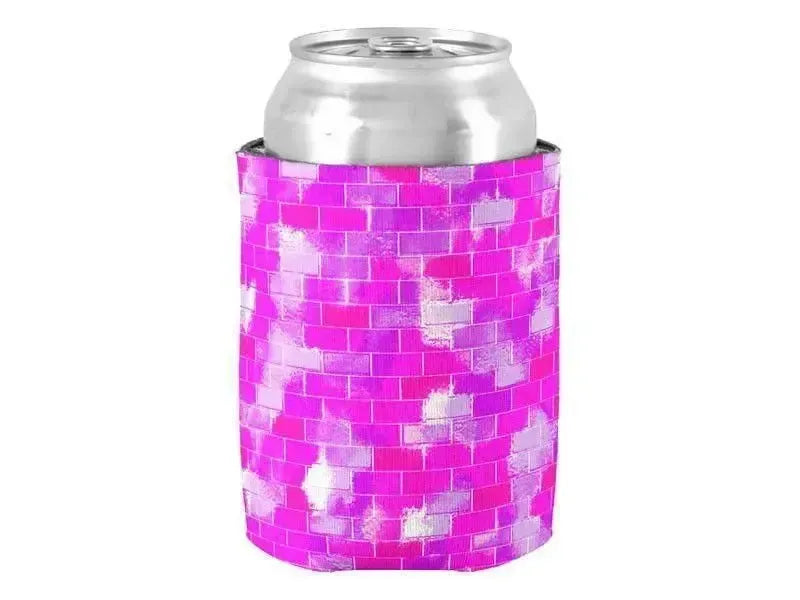 Can Cooler Sleeves – Can Koozies-BRICK WALL SMUDGED Bottle & Can Cooler Sleeves – Bottle & Can Koozies-Purples & Violets & Fuchsias-from COLORADDICTED.COM-