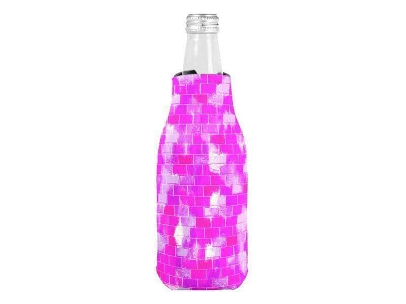Bottle Cooler Sleeves – Bottle Koozies-BRICK WALL SMUDGED Bottle Cooler Sleeves – Bottle Koozies-Purples &amp; Violets &amp; Fuchsias-from COLORADDICTED.COM-