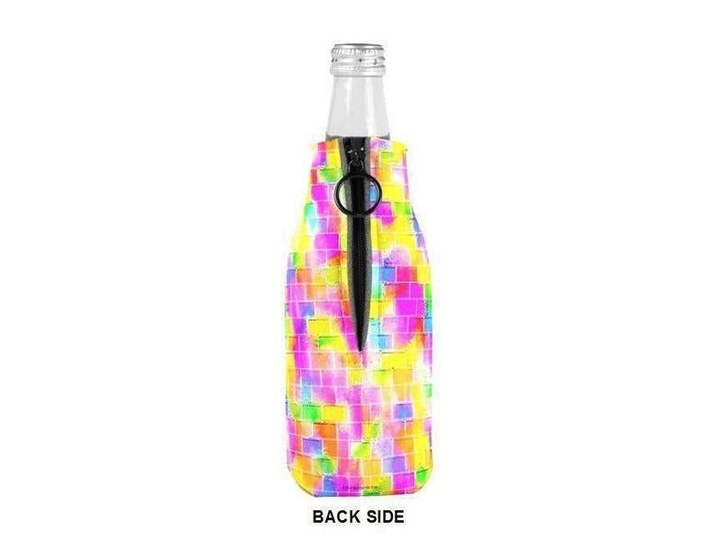 Bottle Cooler Sleeves – Bottle Koozies-BRICK WALL SMUDGED Bottle Cooler Sleeves – Bottle Koozies-Multicolor Light-from COLORADDICTED.COM-
