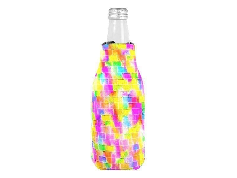 Bottle Cooler Sleeves – Bottle Koozies-BRICK WALL SMUDGED Bottle Cooler Sleeves – Bottle Koozies-from COLORADDICTED.COM-