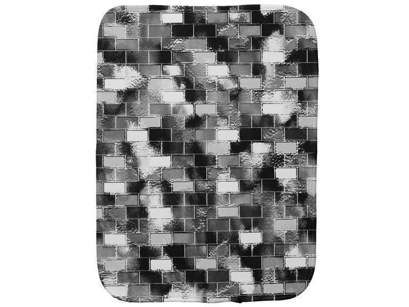 Burp Cloths-BRICK WALL SMUDGED Burp Cloths-Black, Grays &amp; White-from COLORADDICTED.COM-