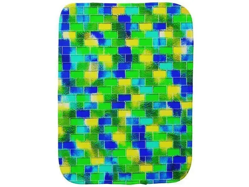 Burp Cloths-BRICK WALL SMUDGED Burp Cloths-Blues, Greens & Yellows-from COLORADDICTED.COM-