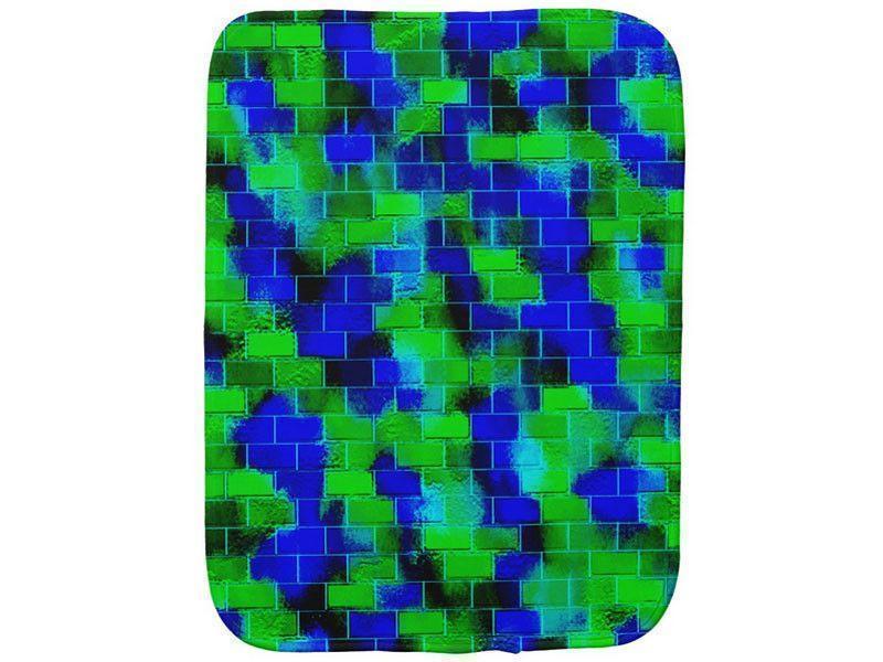 Burp Cloths-BRICK WALL SMUDGED Burp Cloths-Blues &amp; Greens-from COLORADDICTED.COM-