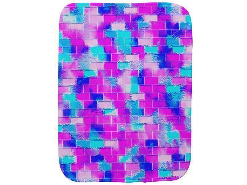 Burp Cloths-BRICK WALL SMUDGED Burp Cloths-Blues, Purples, Fuchsias & Pinks-from COLORADDICTED.COM-