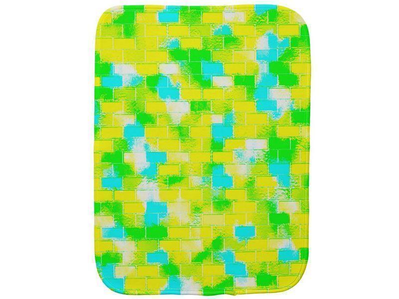 Burp Cloths-BRICK WALL SMUDGED Burp Cloths-Greens, Yellows &amp; Light Blues-from COLORADDICTED.COM-