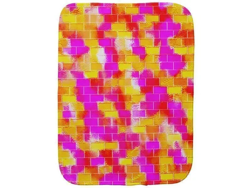 Burp Cloths-BRICK WALL SMUDGED Burp Cloths-Reds, Oranges, Yellows & Fuchsias-from COLORADDICTED.COM-