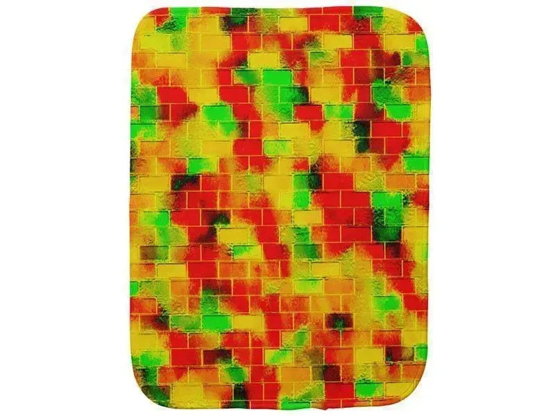Burp Cloths-BRICK WALL SMUDGED Burp Cloths-Reds, Oranges, Yellows & Greens-from COLORADDICTED.COM-