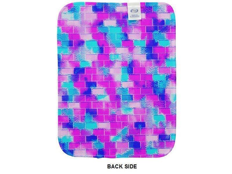 Burp Cloths-BRICK WALL SMUDGED Burp Cloths-Blues, Purples, Fuchsias & Pinks-from COLORADDICTED.COM-