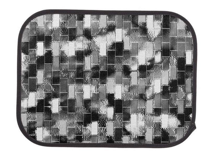 Car Mats-BRICK WALL SMUDGED Car Mats Sets-Black &amp; Grays &amp; White-from COLORADDICTED.COM-