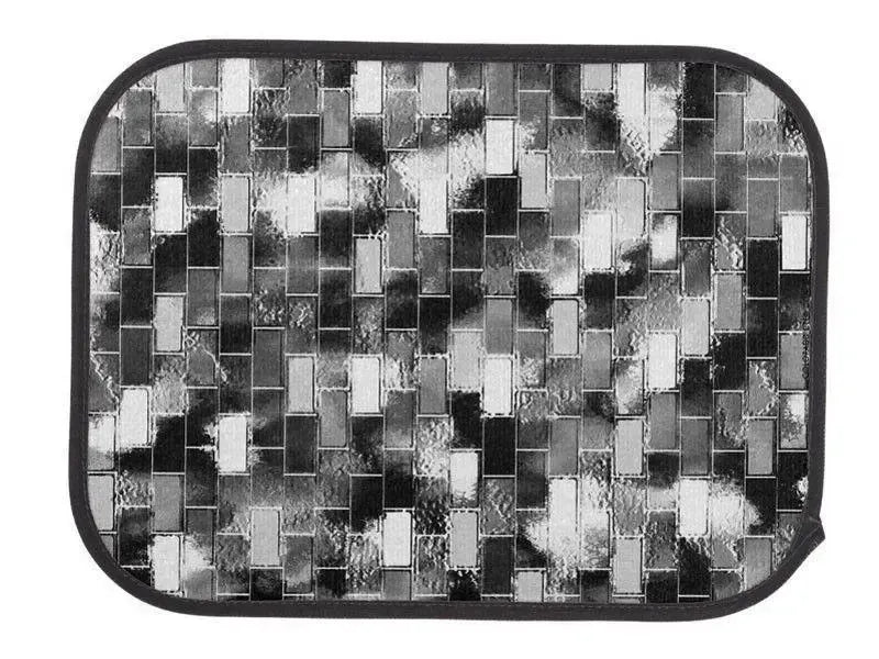 Car Mats-BRICK WALL SMUDGED Car Mats Sets-Black & Grays & White-from COLORADDICTED.COM-