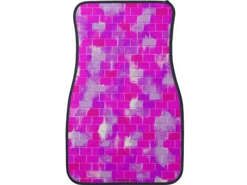 Car Mats-BRICK WALL SMUDGED Car Mats Sets-Purples & Violets & Fuchsias-from COLORADDICTED.COM-