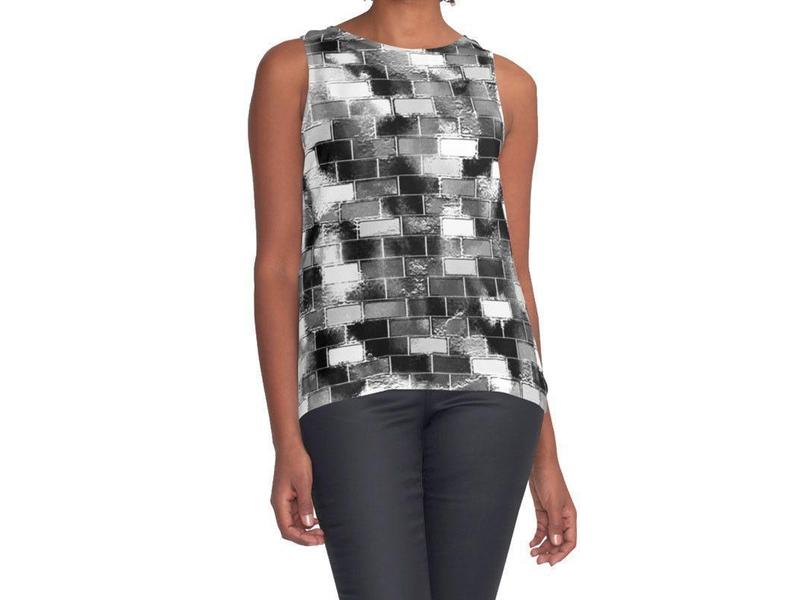 Contrast Tanks-BRICK WALL SMUDGED Contrast Tanks-Black &amp; Grays &amp; White-from COLORADDICTED.COM-