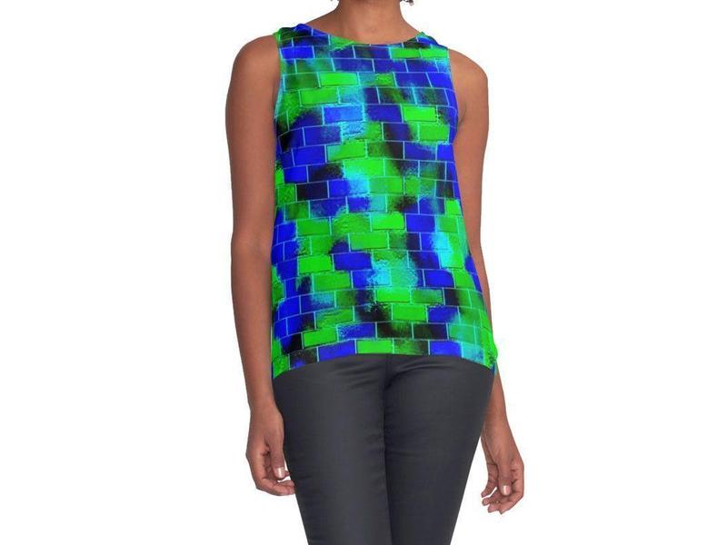 Contrast Tanks-BRICK WALL SMUDGED Contrast Tanks-Blues &amp; Greens-from COLORADDICTED.COM-